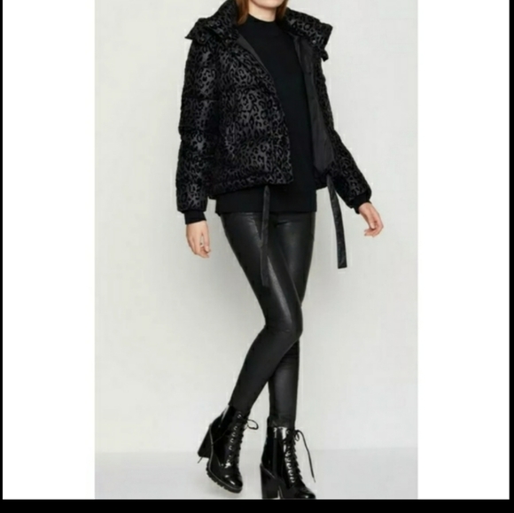 BCBG Generation Hooded Midweight Puffer Animal-print Jacket XS - Picture 13 of 13